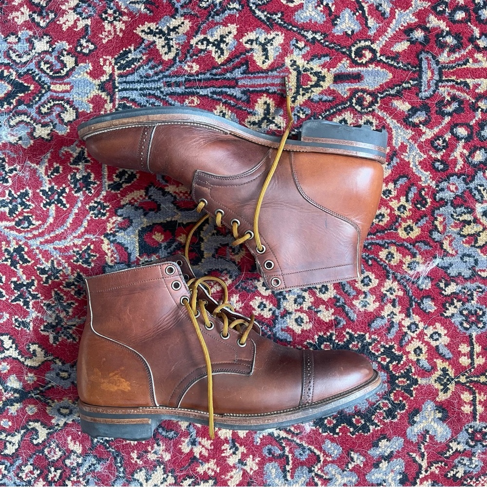 Viberg Men's Brown Service Boot Crust Horsehide Leather